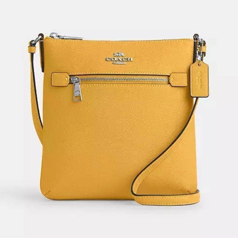 NWT Coach Mini Rowan File‎ Bag in Honeycomb/Silver